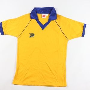 80s New Patrick Mens Small Soccer Jersey Yellow
